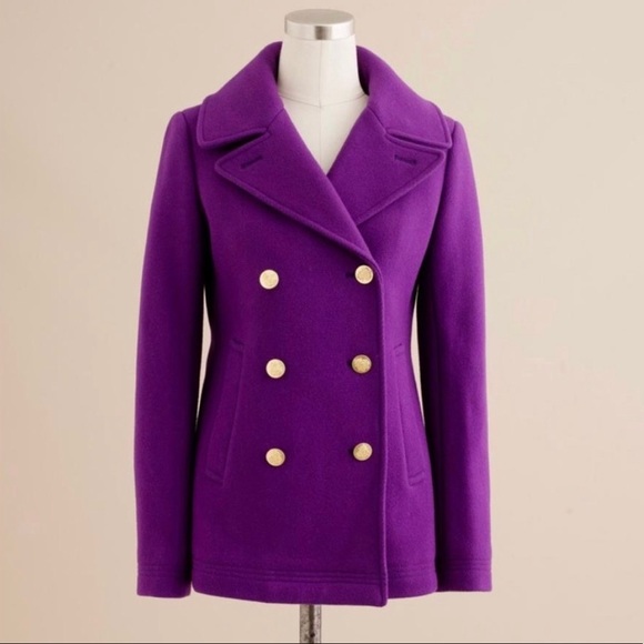 fuschia pea coat